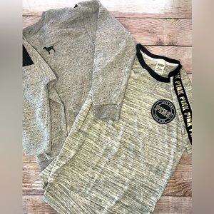 PINK VS Set Size Medium 1 Short Sleeve Tee 1 Crop Crewneck